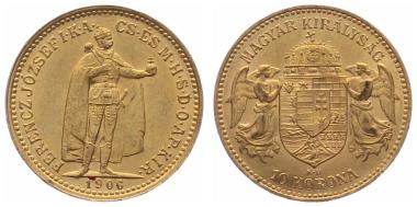 Preview: Ungarn 10 Korona 1906 KB - Stehender Kaiser